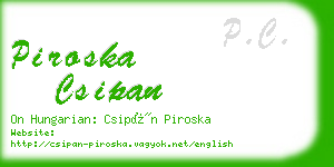 piroska csipan business card